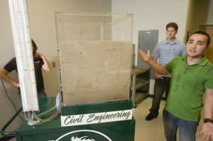 Liquification Tank Burnazyan-Gegam Burnazyan, a civil engineering major, explains how his team  built a liquification tank to demonstrate the effects of liquification of soils. June 8, 2007.